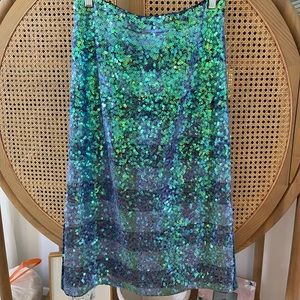 Anthropologie Sequin Pencil Midi Skirt